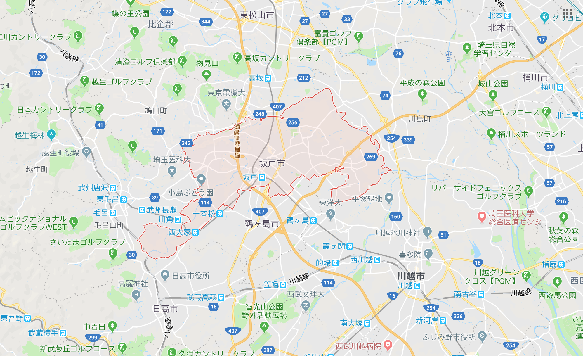 埼玉県坂戸市のGoogle Map