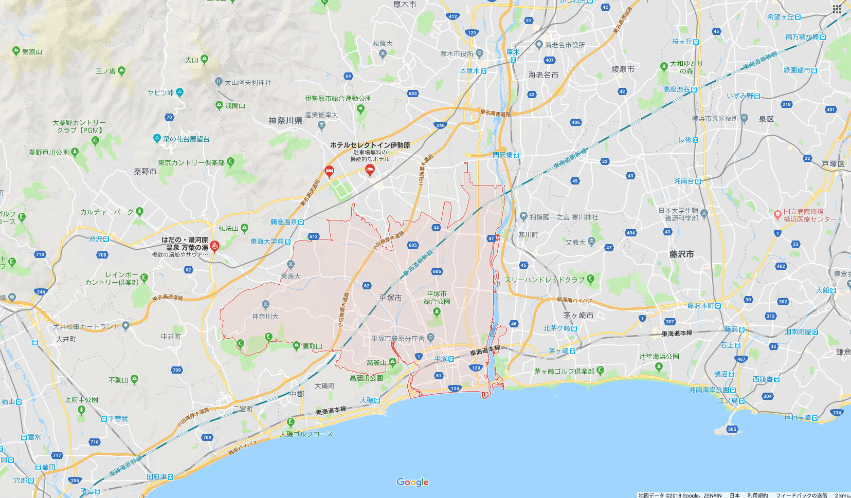 平塚市のGoogle Maps